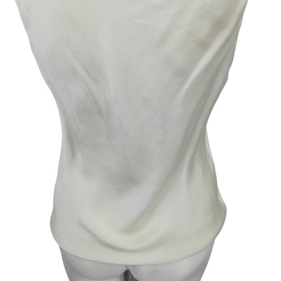 Lafayette 148 100% Silk Winter White Sleeveless Lined Blouse Top Size 4 Scoop - Picture 9 of 10